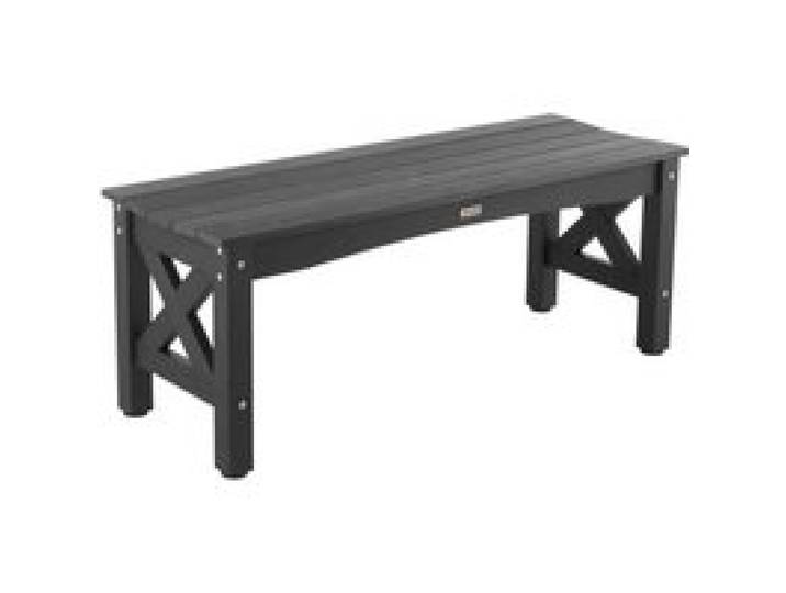 VEVOR Gartenbank Gartenmöbel Bänke 113 cm 272 kg Tragkraft, wetterfeste Verandabank mit verstellbaren Fußpolstern & dickem Bein, Terrassenbank aus Kunststoff für Garten Park Hof Veranda, Schwarz