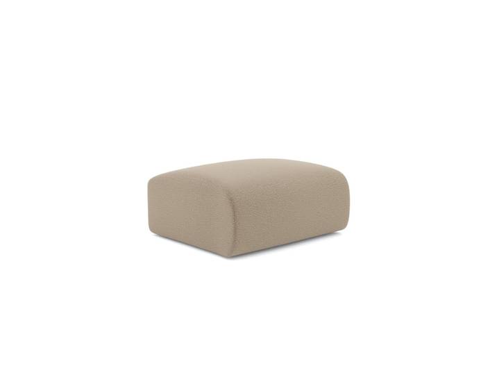 Pouf en tissu bouclette taupe