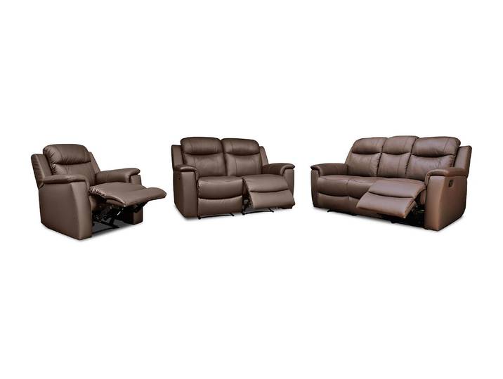Ledergarnitur Relax 3+2+1 - Braun - EVASION