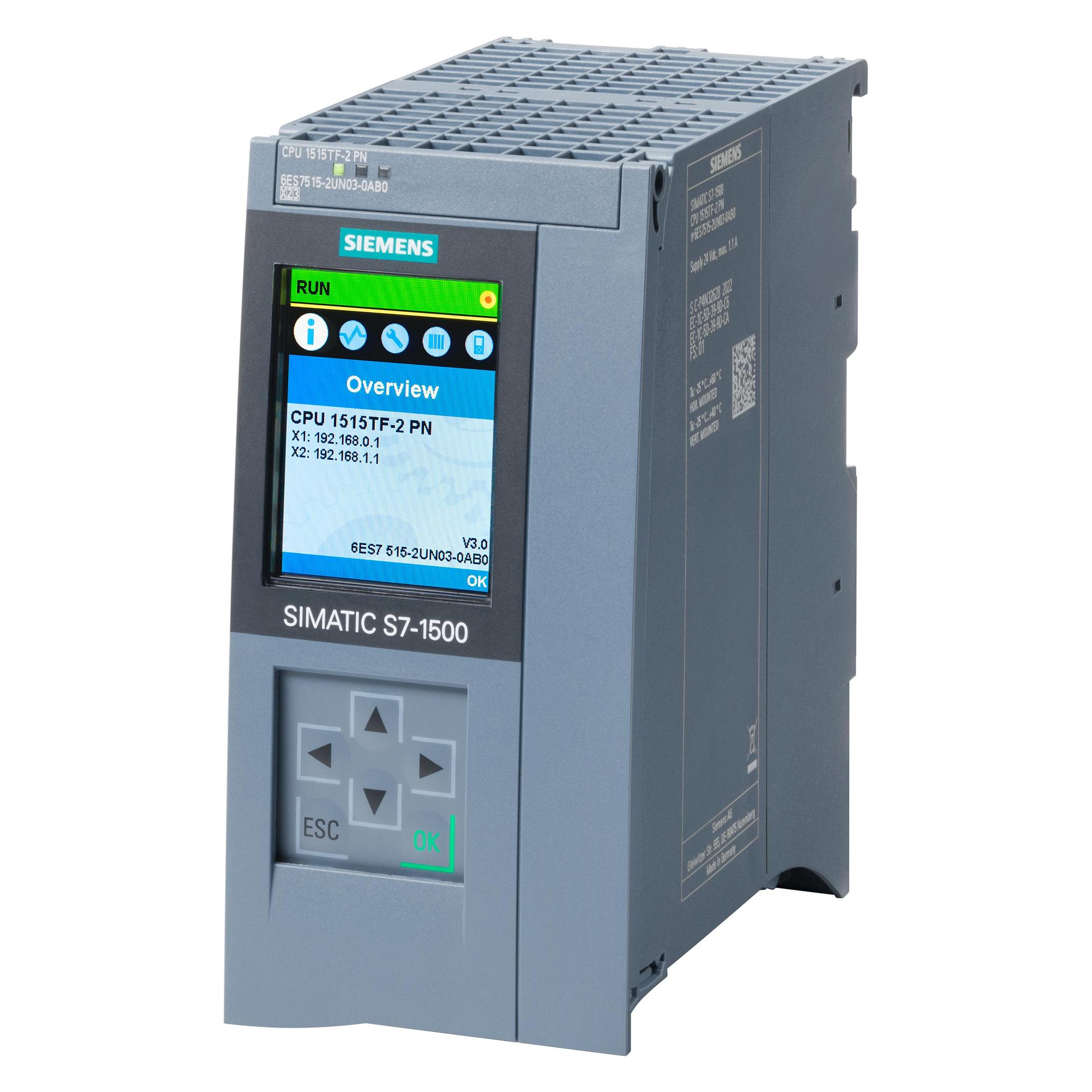 Siemens SIMATIC 6ES7515-2UN03-0AB0S7-1500 CPU 1515TF-2PN 1,5MB+4,5MB Daten (6ES75152UN030AB0)