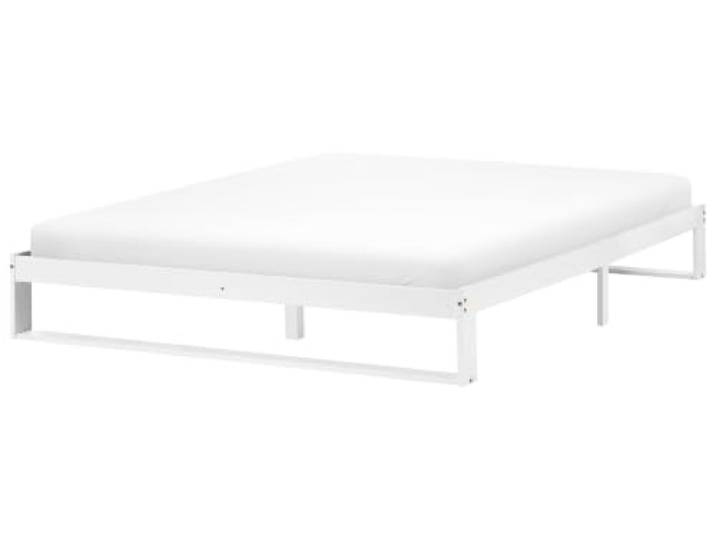 Beliani Holzbett weiß mit Lattenrost 180x200 cm ohne Kopfteil u. Fußteil Skandi-Design Talairan