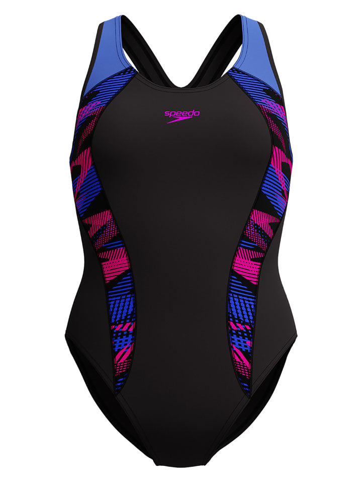 Speedo Badeanzug "Eco+ Plastisol" in Dunkelblau/ Bunt - 40