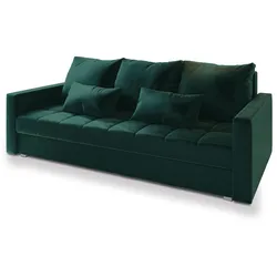 BETTSOFA SIRO Grün Plüsch-Stoff mit Schlaffunktion