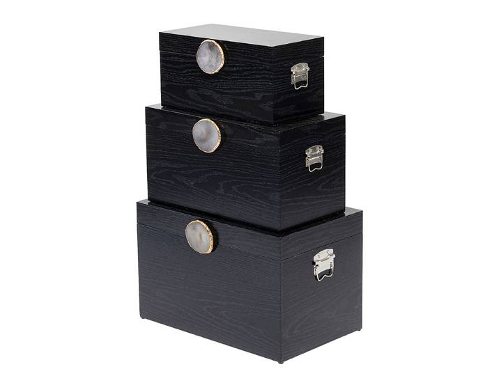 Boîte de rangement Nifty ensemble de 3 52 x 34 x 33cm Noir/Noir