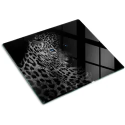 GLASPLATTE 60x52 cm Leopard