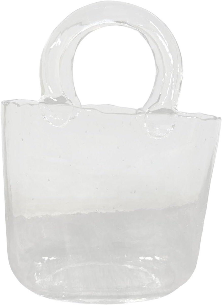 Transparante glazen pocketvaas met bubbels voor bloemstukken en decoratie