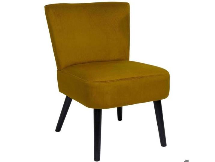 Fauteuil Crapaud - HOME DECO FACTORY - GIULIA - Élégant - Jaune et Noir