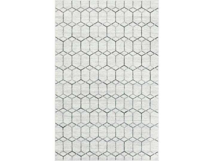 Teppich Titan Trellis, LAGERRÄUMUNG , beige (elfenbeinfarben, grau), B:152cm H:13mm L:244cm, Polypropylen (PP), MYFLAIR MÖBEL & ACCESSOIRES, Teppiche, Teppich, Kurzflor, gewebt, modernes geometrisches Design