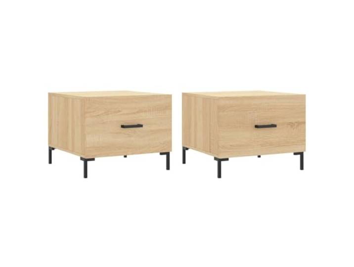Couchtische, 2-teilig, Dub Sonoma, 50 x 50 x 40 cm, Holz, mit Schublade