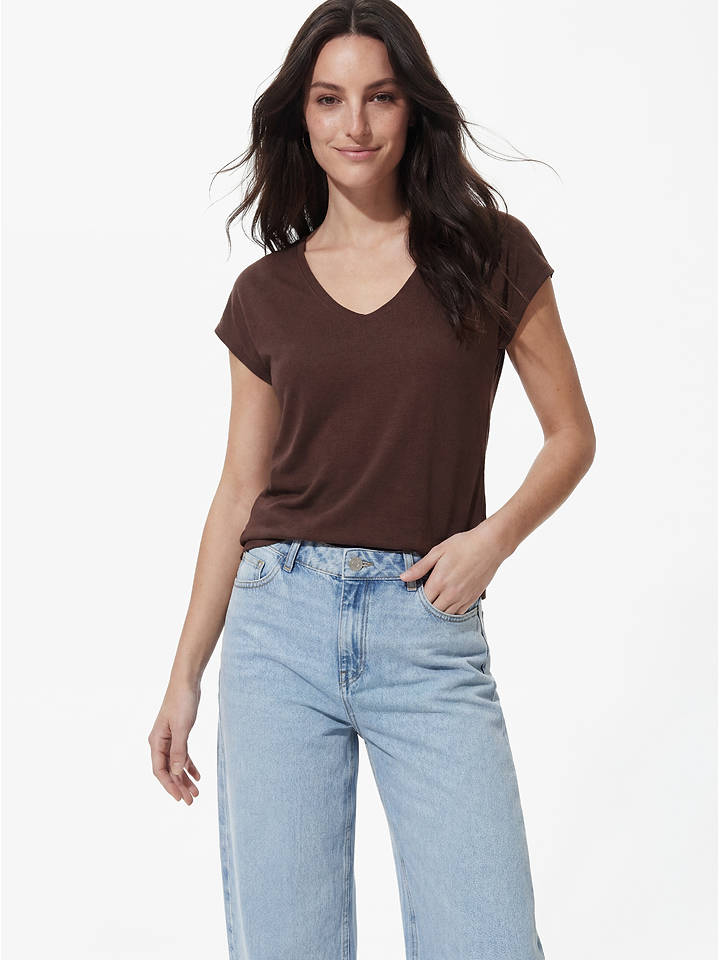 Pieces Shirt in Braun - XS