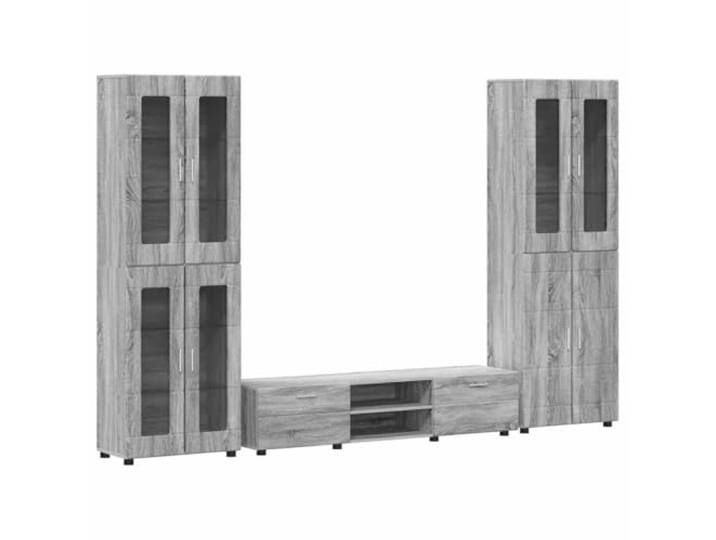 RJPLMFV TV-Möbel Florin, 3-teilig, Grau, Sonoma, Holz Minimalistisches Design, matte Oberfläche, geräumige Aufbewahrung, modernes Interieur, einfache Wartung