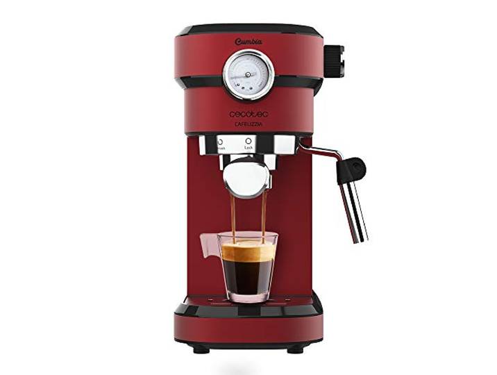 Cecotec Espressomaschine mit Manometer Cafelizzia 790 Shiny Pro, 1350W 1,2L Wassertank, 20-bar, Thermoblock, PressurePro-Manometer, Dampfdüse, Doppelauslauf für 2 Tassen, Tassenwärmer und Auto-Off