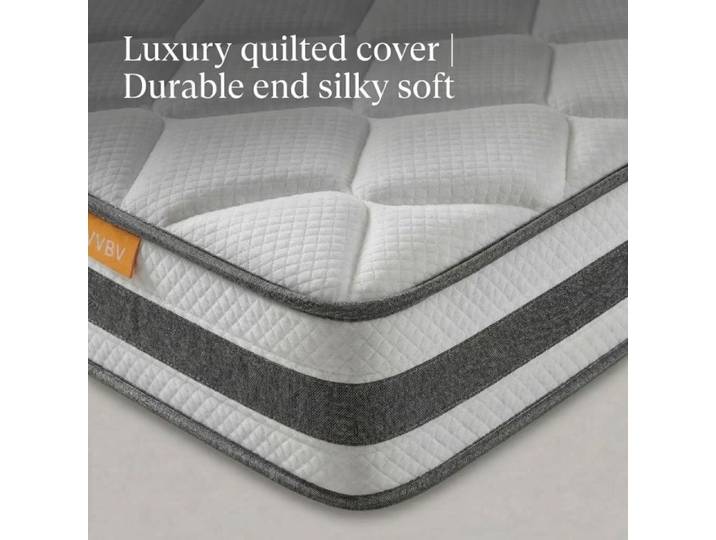 Matelas Ressorts 140x200 cm - VVBV - 25 cm - 7 zones - Fermeté H3 - Support maximal indiqué : 280 kg