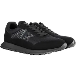 A|X ARMANI EXCHANGE Herren Sneaker - Microsuede, Mesh, Retro, Logo Schwarz / EU 44