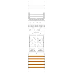 f-tronic 7141011 Zählerfeld E16L, 1-feldrig, H=1050mm, 2-eHZ lange Kabel