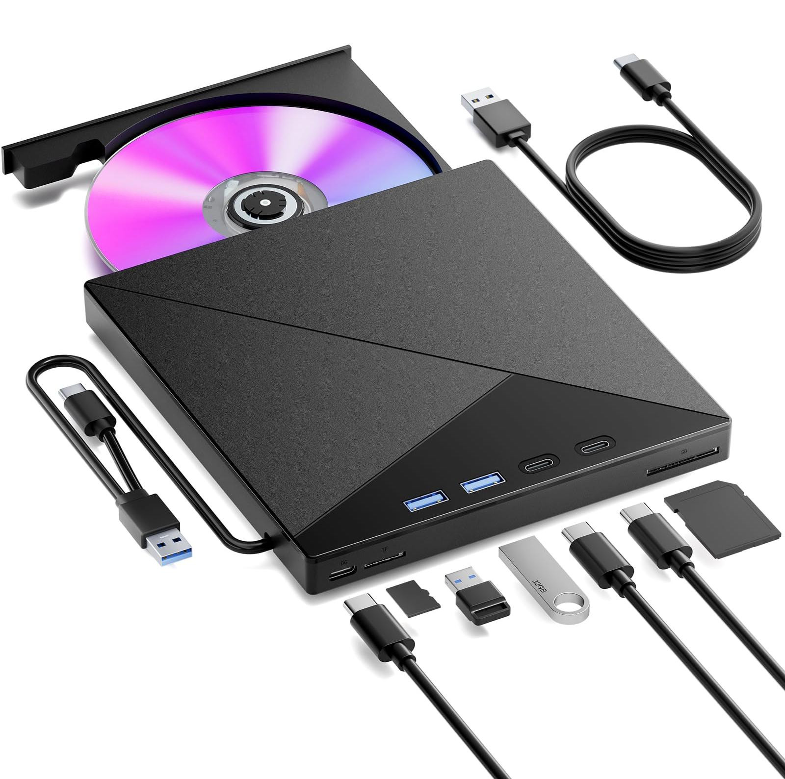 Selius Externe CD/DVD-brander USB 3.0 voor Laptop en PC