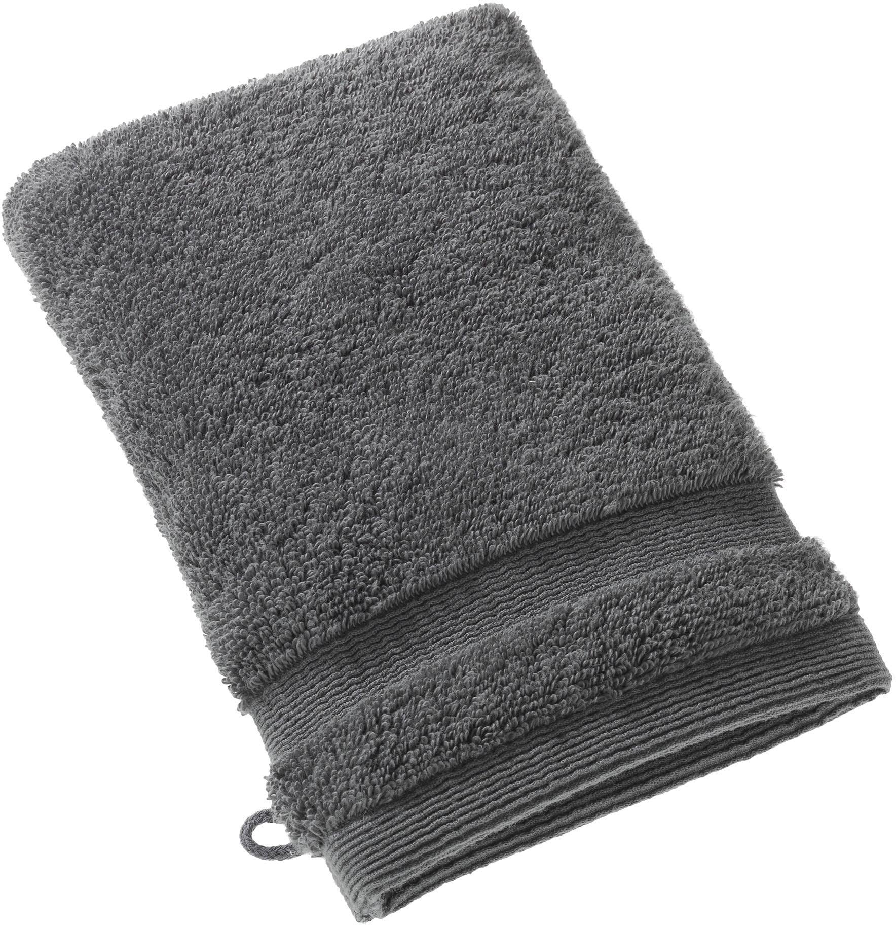 Waschhandschuh "Cuddly", grau (anthrazit), B:16cm L:21cm, Frotteevelours, SCHÖNER WOHNEN-KOLLEKTION, Handtücher, Waschhandschuh, schnell trocknende Airtouch-Qualität anthrazit B/L: 16cmx21cm, 3 Stk.
