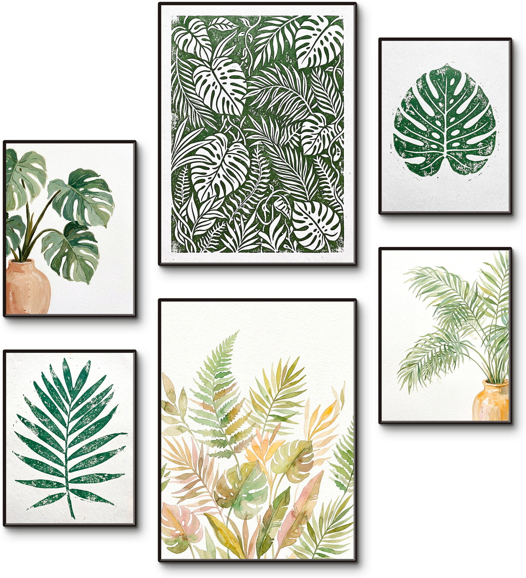 Wandbild GOODPRODUCT "Green Living", grün (farbe bild(er): grün), B:60cm H:45cm T:0,1cm, Papier, Bilder, Wandbild, in verschied. Grössen farbe bild(er): grün B/H/T: 60cm x 45cm x 0,1cm, Poster gerollt: 4x 30x40cm/2x 45x60cm (BxH) Pflanzenbilder Hochformat