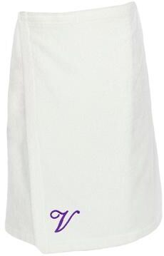 Authentic Hotel and Spa Turkish Cotton Terry Monogrammed White Womens Spa and Shower Towel Wrap