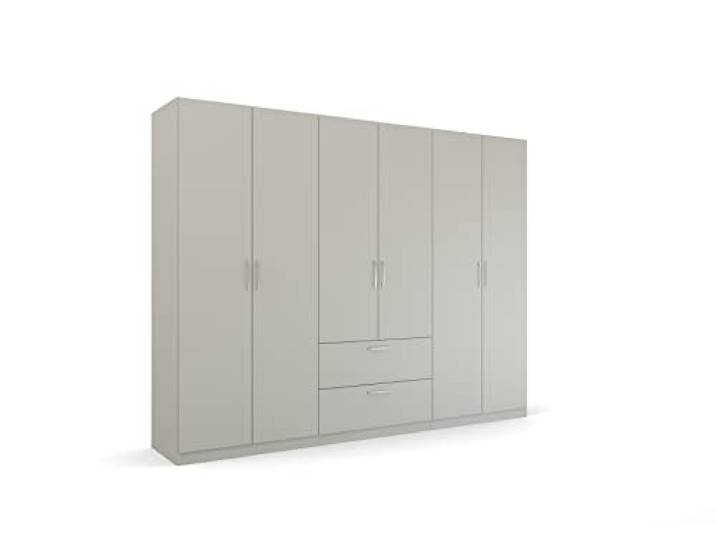 Rauch Möbel Quadra-Spin Pure, Kleiderschrank, Seidengrau, Breite 271 cm