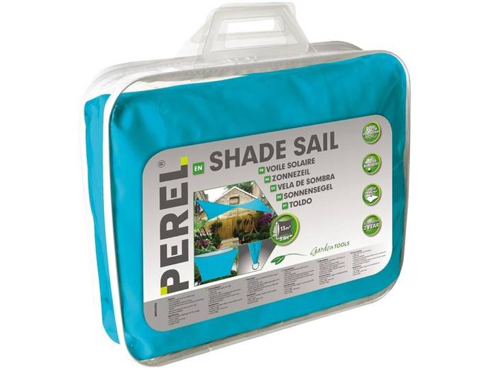 Sonnensegel Perel 500 cm Quadratisch - Farbe: Blau - Sonnensegel