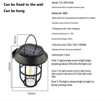 Inspired Living 3 In 1 Solar Outdoor Light Motion Sensor Garden Wall And Camping Lamp without Ground Plug 2pcs