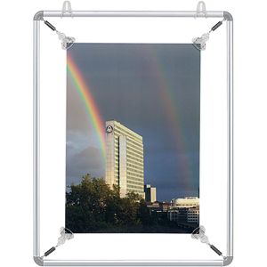 Franken Poster-Spannrahmen BS1102, mit Krokodilklemmen, aus Aluminium Rundrohr-Profil, für DIN A3