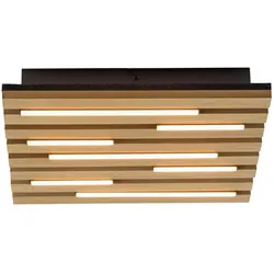 Just Light, Deckenleuchte, LED Deckenlampe AKUSTIK Holz Akustikpanel mit Echtholzfurnier Eiche (1450 lm)