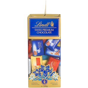 Lindt Minischokolade Swiss Naps Misch-Geschenkbox, Mini-Riegel, 76 Stück, 500 g