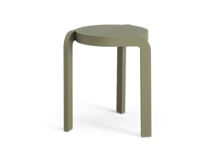 Swedese Spin runder Hocker H44 cm Esche-moss green, Ø32x44 cm