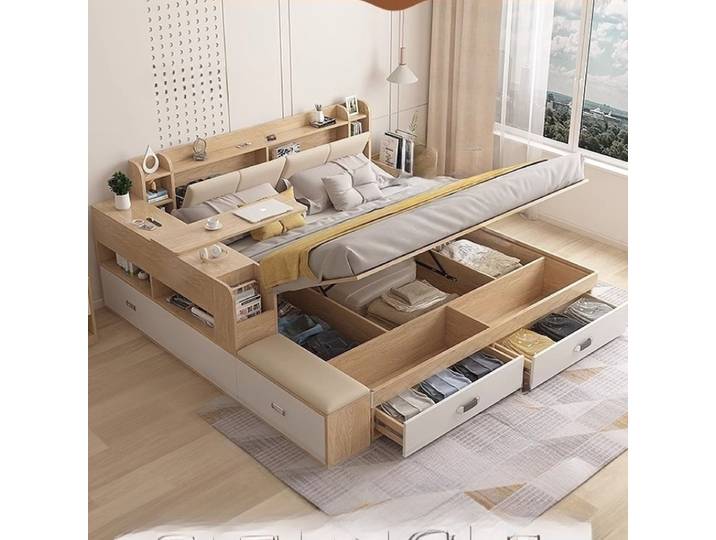 Tiroirs lit en cuir moderne double Tatami Massage lit de rangement multifonctionnel minimaliste Muebles Para El Hogar meubles de chambre