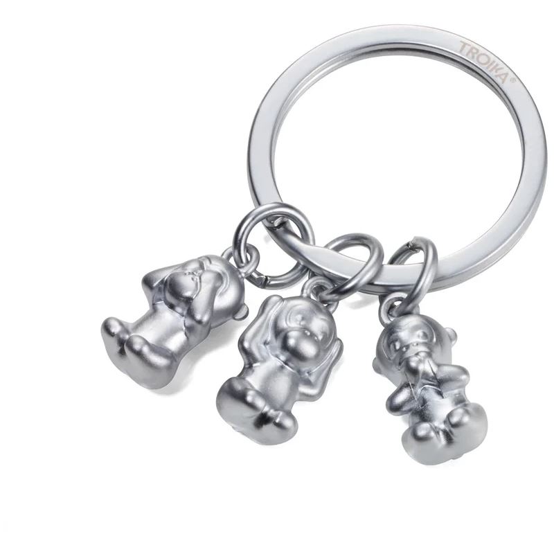 TROIKA Schlüsselanhänger THREE MONKEYS silber