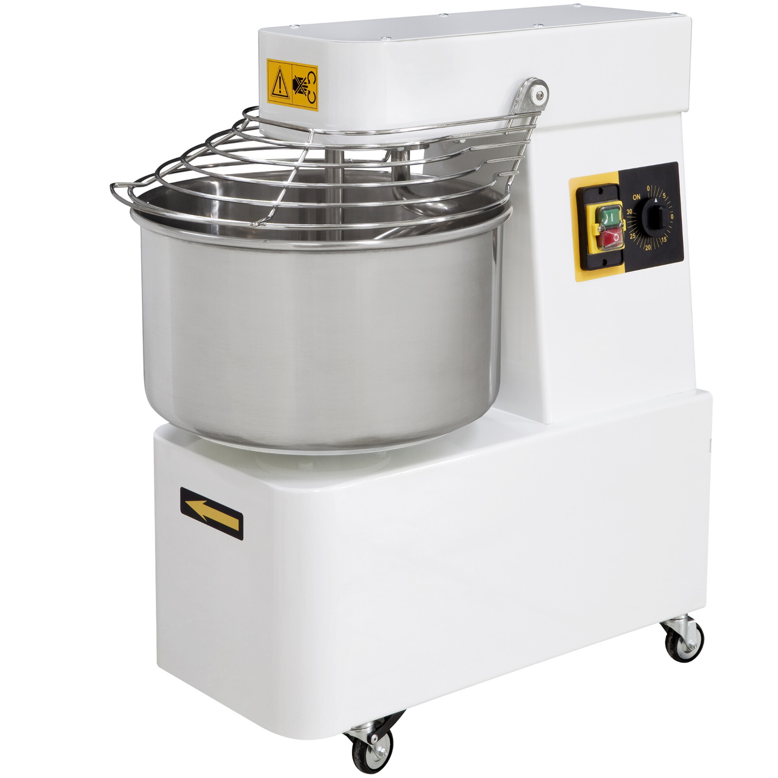 Spiralmischer mit fester Schüssel 2 Geschwindigkeiten 25kg 88kg/h Hendi 222874