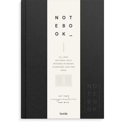Burde Notizbuch Textil schwarz liniert A5, Notizbuch von , Burde Publishing AB