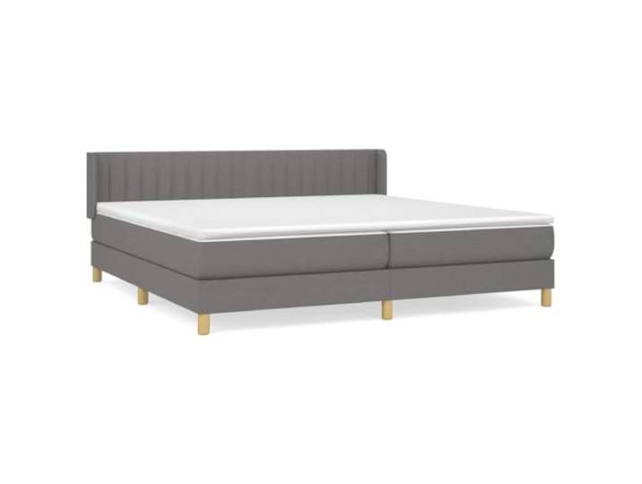 PUGYNBK Boxspringbett, 200 x 200 cm, mit Federkernmatratze Verstellbares Kopfteil, mittlere Festigkeit, atmungsaktiver Stoff, inklusive Montageanleitung (evtl. nicht in deutscher