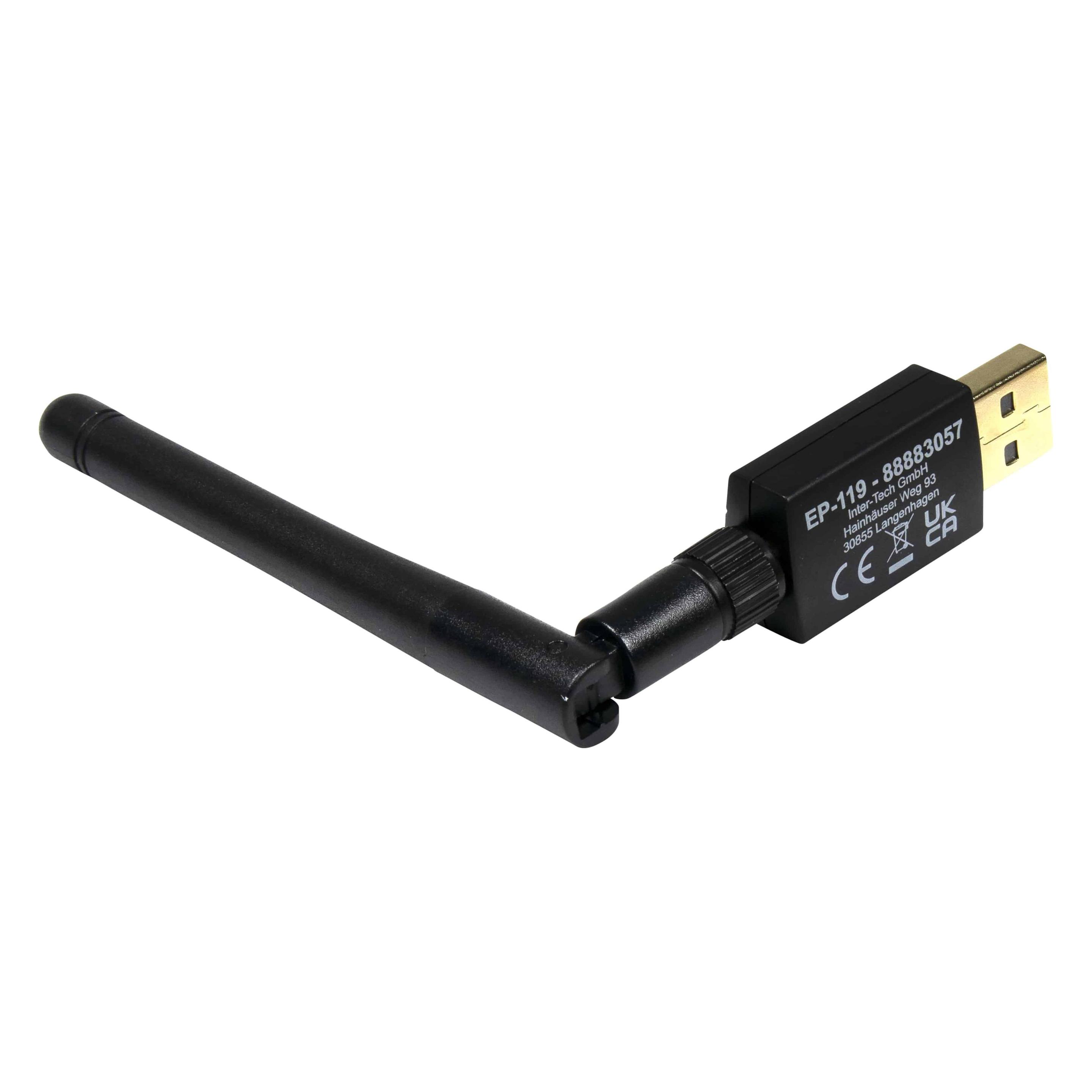 Intertech Inter-Tech Wi-Fi 5 USB Adapter Argus EP-119, Bluetooth 4.2 (USB, USB 2.0) (88883057)