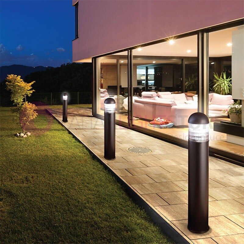 Bollard Round Lampione Moderno H. 80 Cm Illuminazione Giardino