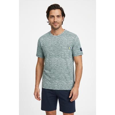 Shorty TOM TAILOR, Herren, Gr. 54, Single Jersey, grün (grün, mittel, multicolor1), Single Jersey, Obermaterial: 100% Baumwolle, Homewear-Sets Shorty, im Casual Stil