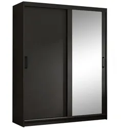 SCHWEBETÜRENSCHRANK Hela mit 2 Türen. 160 cm, Schwarz
