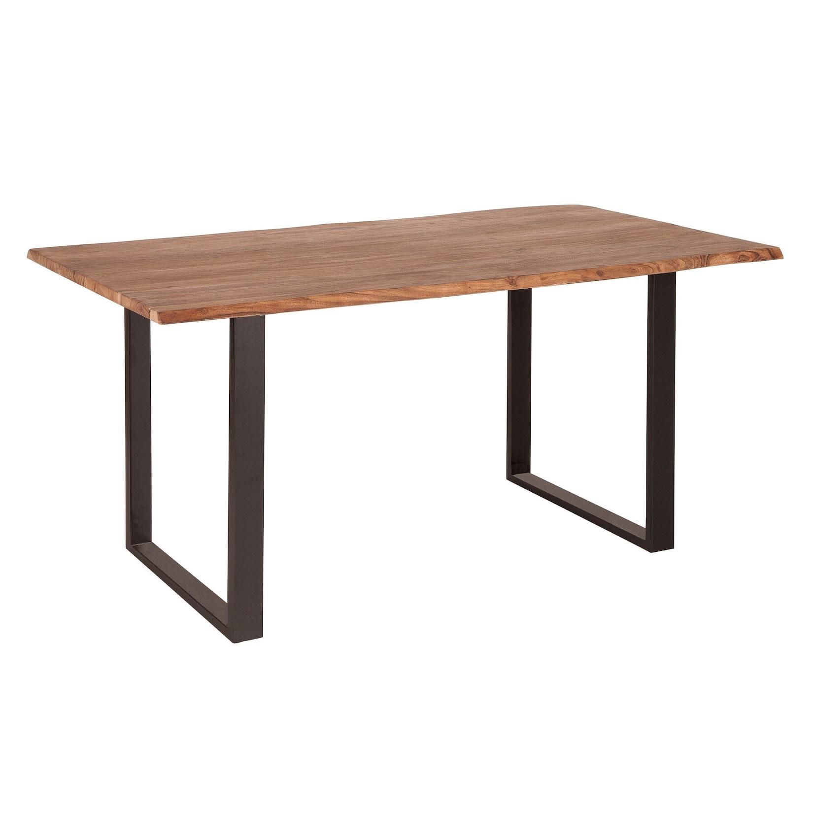 Massivholz Esstisch 160cm Wild-Akazie Industrial Design 2,6cm Tischplatte Baumkante