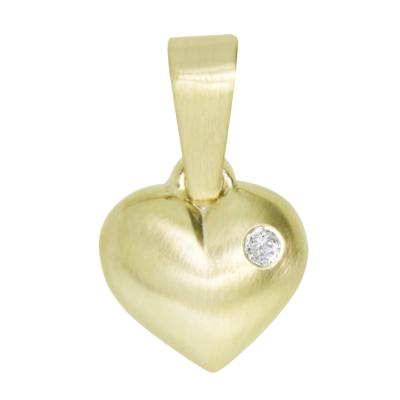 Kettenanhänger OSTSEE-SCHMUCK "- Herz - Gold 333/000 -" Gr. 15, gold (gold 333, goldfarben, gelb), Schmuckanhänger, Damen, Gelbgold 333, Kettenanhänger