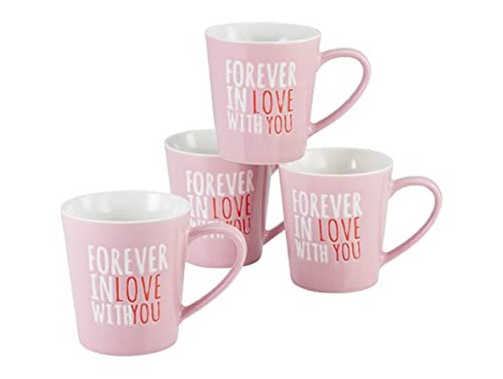 CreaTable, 33034, Forever in love with you, koffiemok 4-delig, aardewerk