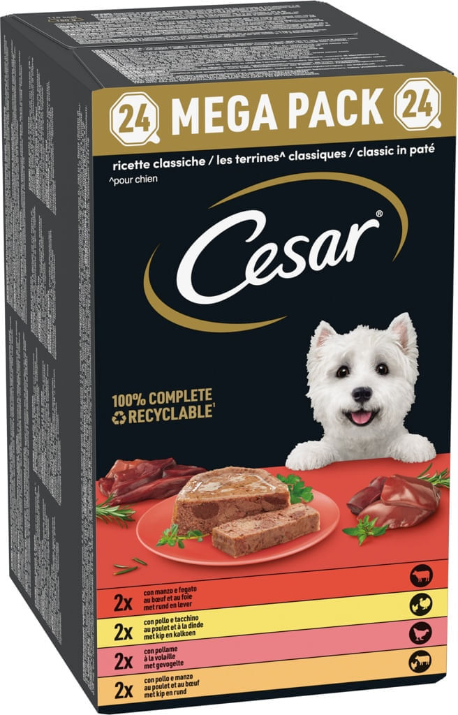 Cesar Dog Ricette Classiche Vaschetta Multipack 24X150G MIX CARNE