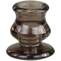 Chic Antique Kerzenständer aus Glas Standard, H6,5/D5,5 cm, mokka
