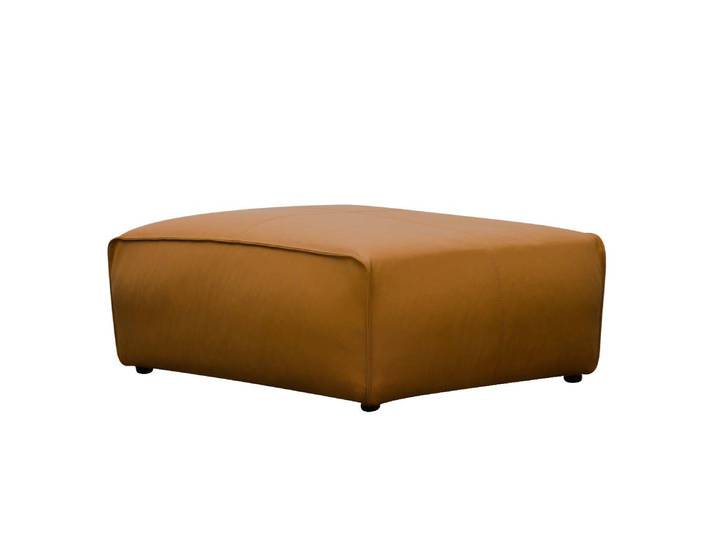 Polsterhocker 81 x 38 x 100cm Braun Echtleder Neka: Cognac