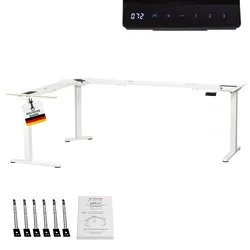 Albatros LIFT L7W Gestell für Eckschreibtisch Höhenverstellbar Elektrisch weiß - Winkelschreibtisch Memoryfunktion-Schreibtischgestell Höhenverstellbar Elektrisch, Stufenlos