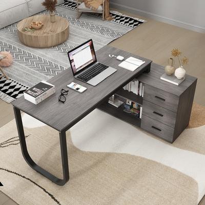 55-inch Timechee L-shaped Storage Computer Desk