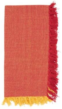 Saro Lifestyle "Decorative Cotton Napkins (Set of 4) - Fringe Edge Detail for Dining and Entertaining, 20""x20"""