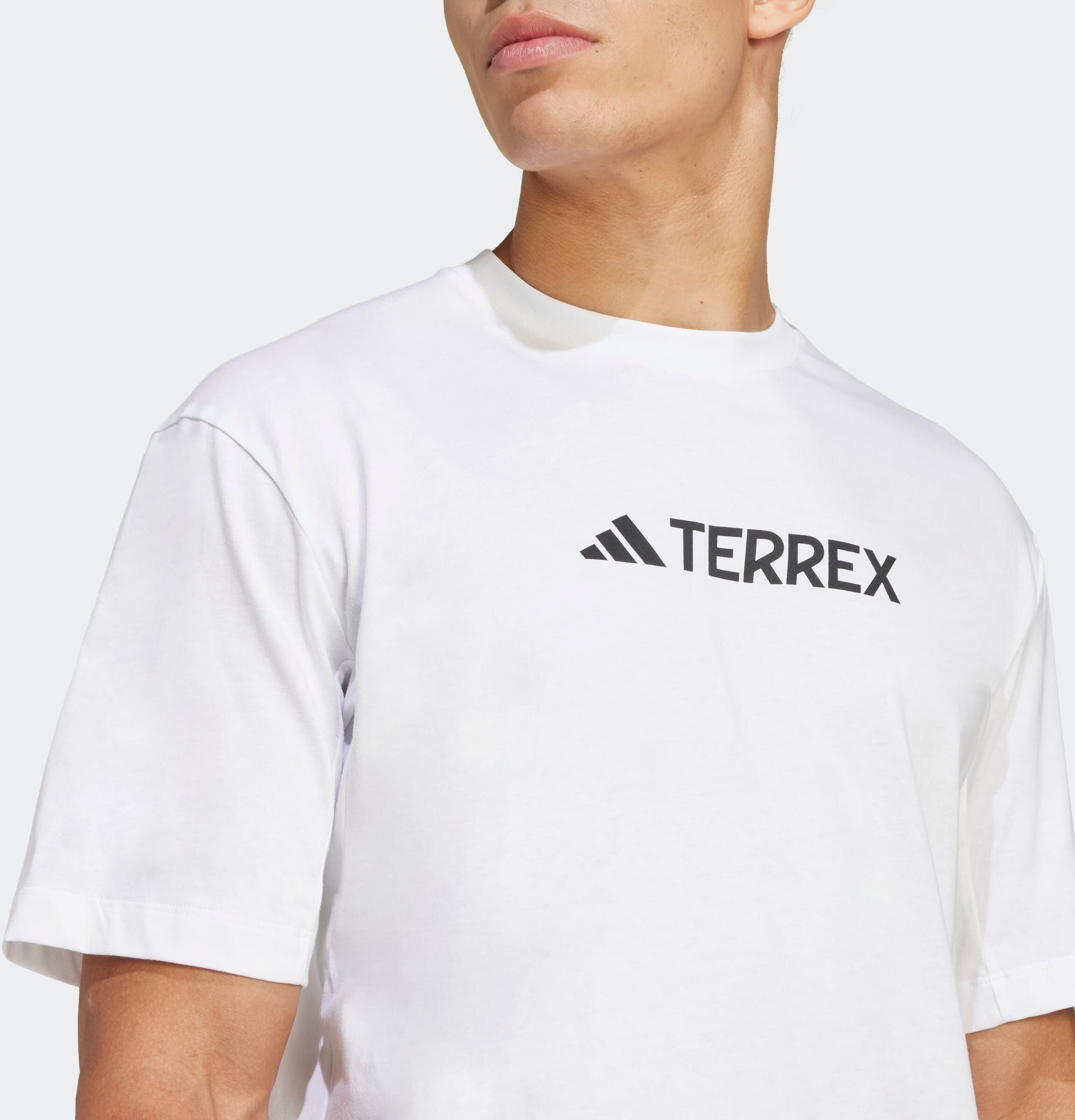 Funktionsshirt ADIDAS TERREX "CLASSIC LOGO", Herren, Gr. L, weiss (weiß), Obermaterial: 100% Baumwolle, normal, Rundhals, Shirts Funktionsshirt weiß L
