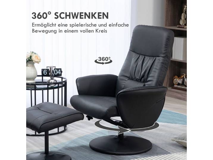 Feuille épaissie Fauteuil relax avec pouf fauteuil TV fauteuil TV avec fonction chaise longue fauteuil rembourré pivotant pour